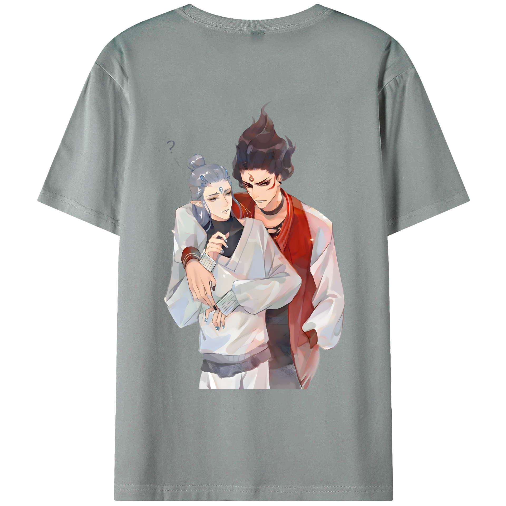 （画像用） Ne Zha 2 ナタ 魔童の大暴れ 綿100％ メンズ半袖Tシャツ（バックプリント） 通気性